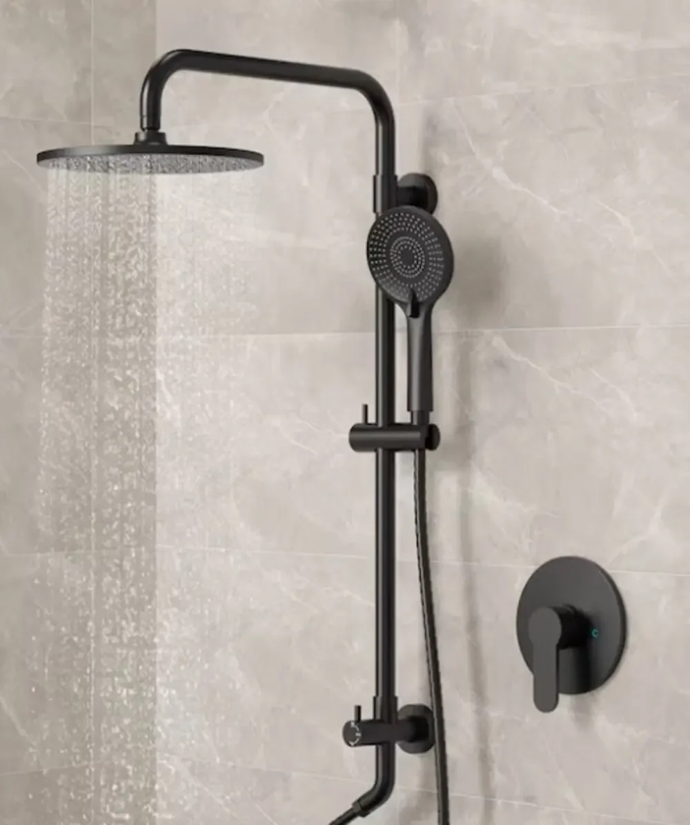 EVERSTEIN Wall Mount Pressure-Balanced Shower System 10 in. Rainfall Shower